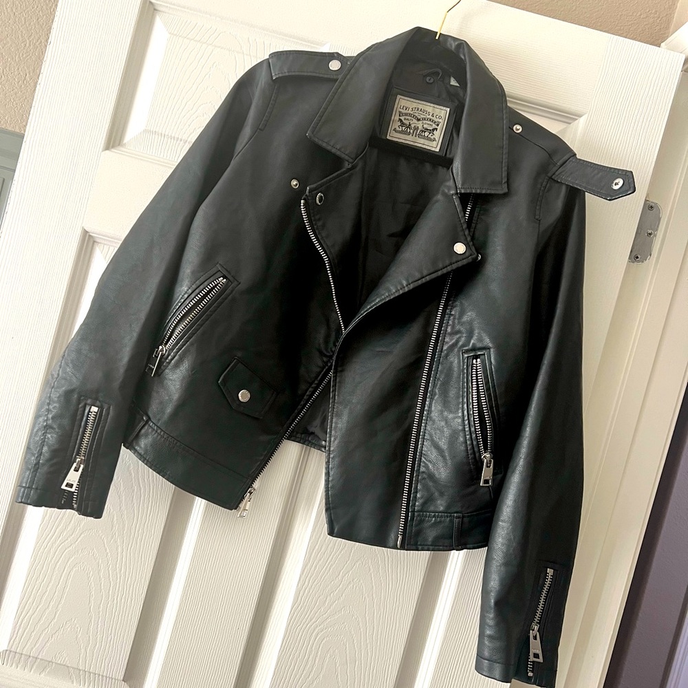 Black Leather Levi’s Biker Jacket